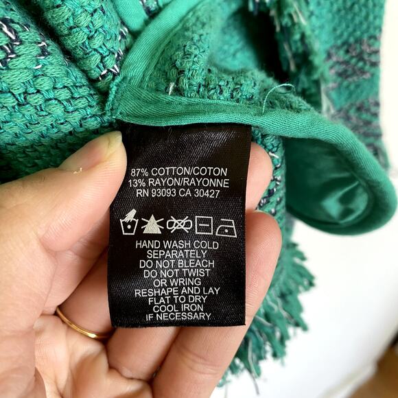 Nic + Zoe Must Have Open-Front Tweed Jacket w/ Fringe Trim XS - Picture 5 of 7